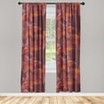 thumbnail image 1 of Floral Design Window Curtains, Simple Design Flowers Boho Silhouettes with Spots and Line Art, Lightweight Decor 2-Panel Set with Rod Pocket, Pair of - 28"x95", Dark Coral Vermilion Ruby, by Ambesonne, 1 of 3