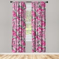 thumbnail image 1 of Floral Design Window Curtains, Springtime Themed Hibiscus Flowers Boho with Watercolor Style Print, Lightweight Decor 2-Panel Set with Rod Pocket, Pair of - 28"x95", Pastel Pink Hot Pink, by Ambesonne, 1 of 3