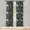 thumbnail image 1 of Floral Design Window Curtains, Tropical Leafy Pattern with Hibiscus Flowers Boho on Dark Back, Lightweight Decor 2-Panel Set with Rod Pocket, Pair of - 28"x95", Sea Green Fawn Eggshell, by Ambesonne, 1 of 3