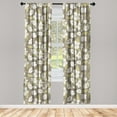 thumbnail image 1 of Floral Design Window Curtains, Tropical Vibes Blooming Hibiscus Pattern with Leaves Greenery Print, Lightweight Decor 2-Panel Set with Rod Pocket, Pair of - 28"x95", Apple Green Eggshell, by Ambesonne, 1 of 3