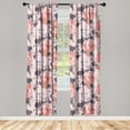 thumbnail image 1 of Floral Design Window Curtains, Watercolor Style Delicate Rose Flowers Boho Garden Scene Print, Lightweight Decor 2-Panel Set with Rod Pocket, Pair of - 28"x95", Coral Blush Dark Lavender, by Ambesonne, 1 of 3