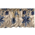 thumbnail image 1 of Floral Design Window Valance, Bohemian Autumn Inspirations Simple Groovy Flowers and Leaves, Curtain Valance for Kitchen Bedroom with Rod Pocket, 54" X 18", Dark Ceil Blue Eggshell, by Ambesonne, 1 of 2