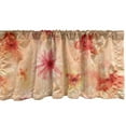 thumbnail image 1 of Floral Design Window Valance, Delicate Flowers Vintage Pattern Watercolor on Brush Strokes Back, Curtain Valance for Kitchen Bedroom with Rod Pocket, 54" X 18", Dark Coral Pale Peach, by Ambesonne, 1 of 2