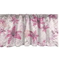 thumbnail image 1 of Floral Design Window Valance, Retro Pattern of Lily Flowers on Grunge Brush Stroked Back, Curtain Valance for Kitchen Bedroom with Rod Pocket, 54" X 18", Hot Pink Coral and Soft Pink, by Ambesonne, 1 of 2