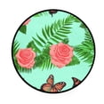 thumbnail image 1 of Floral Design with Butterflies Memory Foam Bath Mat 36" Absorbent Rug with Non Slip Base and 4 Bonus Pads, 1 of 6