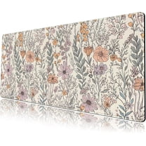 Floral Desk Mat Cute Wildflowers Large Mouse Pad Extended Plant Gaming Mousepad XL Keyboard Mouse Mat Nature Botanical Aesthetic Desk Pad 31.5"x11.8" for Work Office Decor Gifts