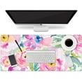 thumbnail image 1 of Floral Desk Mat, Extended Desk Pad Mat, Large Mouse Pad for Desk, Waterproof Computer Mat with Edge Stitching, 2 MM Thickness Keyboard Mat with Non-Slip Rubber Base for Office, 1 of 7