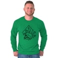 thumbnail image 1 of Floral Diamond Skull Symbol Spiritual Long Sleeve TShirt Men Women Brisco Brands X, 1 of 6