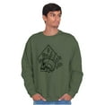 thumbnail image 1 of Floral Diamond Skull Symbol Spiritual Unisex Plus Fleece Graphic Sweatshirt Brisco Brands 4X, 1 of 5