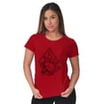 thumbnail image 1 of Floral Diamond Skull Symbol Spiritual Womens Slim Fit Graphic Tee Brisco Brands L, 1 of 5