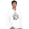 thumbnail image 1 of Floral Diamond Skull Symbol Spiritual Zip Up Hoodie Men's Women's Brisco Brands L, 1 of 6