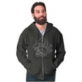 thumbnail image 1 of Floral Diamond Skull Symbol Spiritual Zip Up Hoodie Men's Women's Brisco Brands M, 1 of 6