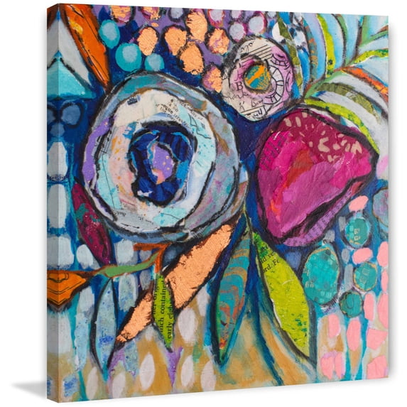 "Floral Dimensions" Painting Print on Wrapped Canvas