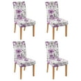 thumbnail image 1 of Floral Dining Chair Covers Set of 4 Lovely Peony and Hummingbird Design Washable Polyester Stretch Slipcovers Removable Seat Protector for Summer Kitchen, 1 of 7