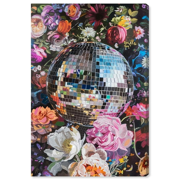 Floral Disco Canvas Pink Pop Wall Art by Art Remedy, Gallery Wrapped, 16" x 24"