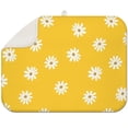 thumbnail image 1 of Floral Dish Drying Mat with Daisy Pattern Microfiber Absorbent Foldable Kitchen Counter Rack Pad Spring Summer 18x24 Inch, 1 of 5
