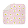 thumbnail image 1 of Floral Dish Drying Pad for Kitchen Sink Area with Daisy Design Microfiber Foldable Rack Mat Absorbent Spring Summer 16x18 Inch, 1 of 7