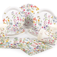 thumbnail image 1 of Floral Disposable Plates and Napkins - Wildflower Paper Tableware Set for 20 Guests Paper Plates Napkins Cups for Wedding Birthday Party Supplies, 1 of 7