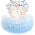 thumbnail image 1 of Floral Dog & Cat Dress with Tutu Skirt - Breathable Stretch Pet Clothes for Small Dogs Girl Cats & Puppies Birthday Party Outfit, 1 of 7