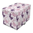 thumbnail image 1 of Floral Dog Crate Cover, Delicate Illustration of Flowers and Butterflies, Easy to Use Pet Kennel Cover Small Dogs Puppies Kittens, 7 Sizes, Purple Pink White, by Ambesonne, 1 of 6