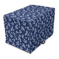 thumbnail image 1 of Floral Dog Crate Cover, Pattern of Silhouette Style Flowers and Leafy Branches, Easy to Use Pet Kennel Cover Small Dogs Puppies Kittens, 7 Sizes, Dark Sky Blue Marigold, by Ambesonne, 1 of 6