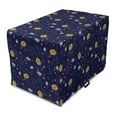 thumbnail image 1 of Floral Dog Crate Cover, Repetitive Style Illustration of Dark Tone Blooming Elements Botanical Buds, Easy to Use Pet Kennel Cover Small Dogs Puppies Kittens, 7 Sizes, Indigo and Mustard, by Ambesonne, 1 of 6