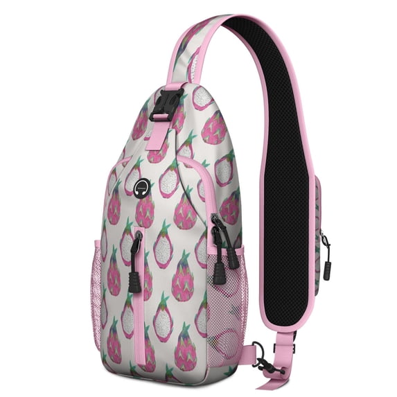 Floral Dog Design Crossbody Backpack – Breathable Padded Back, Durable Build, Secure Storage – Artistic Dog Print Travel Bag