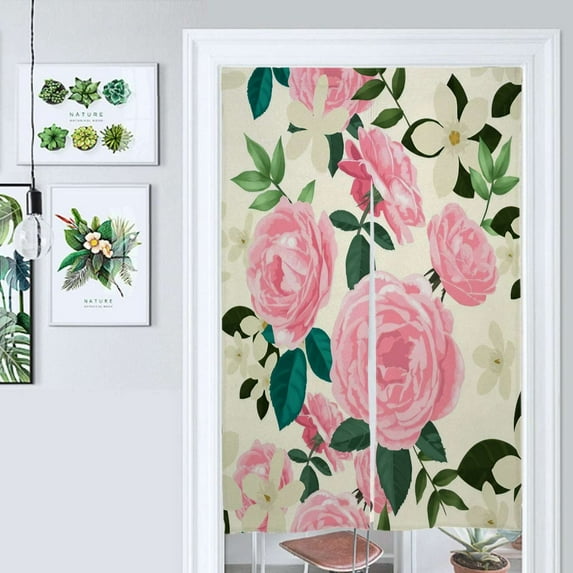 Floral Door Curtain Nordic Living Room DoorCurtain Porch Partition Curtain Kitchen Rative Half Curtain