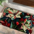 Floral Door Mat Geometric Bottle Designs Red Blue Rubber Non Slip Floor