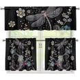 thumbnail image 1 of Floral Dragonfly Curtain and Valances Set for Kitchen Windows Valances Farmhouse Style Home Decor Window Treatments Valance Short Curtains Sheer Valance 24", 1 of 5