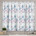 thumbnail image 1 of Floral Dream Kitchen Curtains, Delicate Painting Print Dandelions and Butterflies in Soft Tones, Window Drapes 2 Panel Set for Kitchen Cafe Decor, 55" x 39", Pale Fuchsia Cobalt Blue, 1 of 4