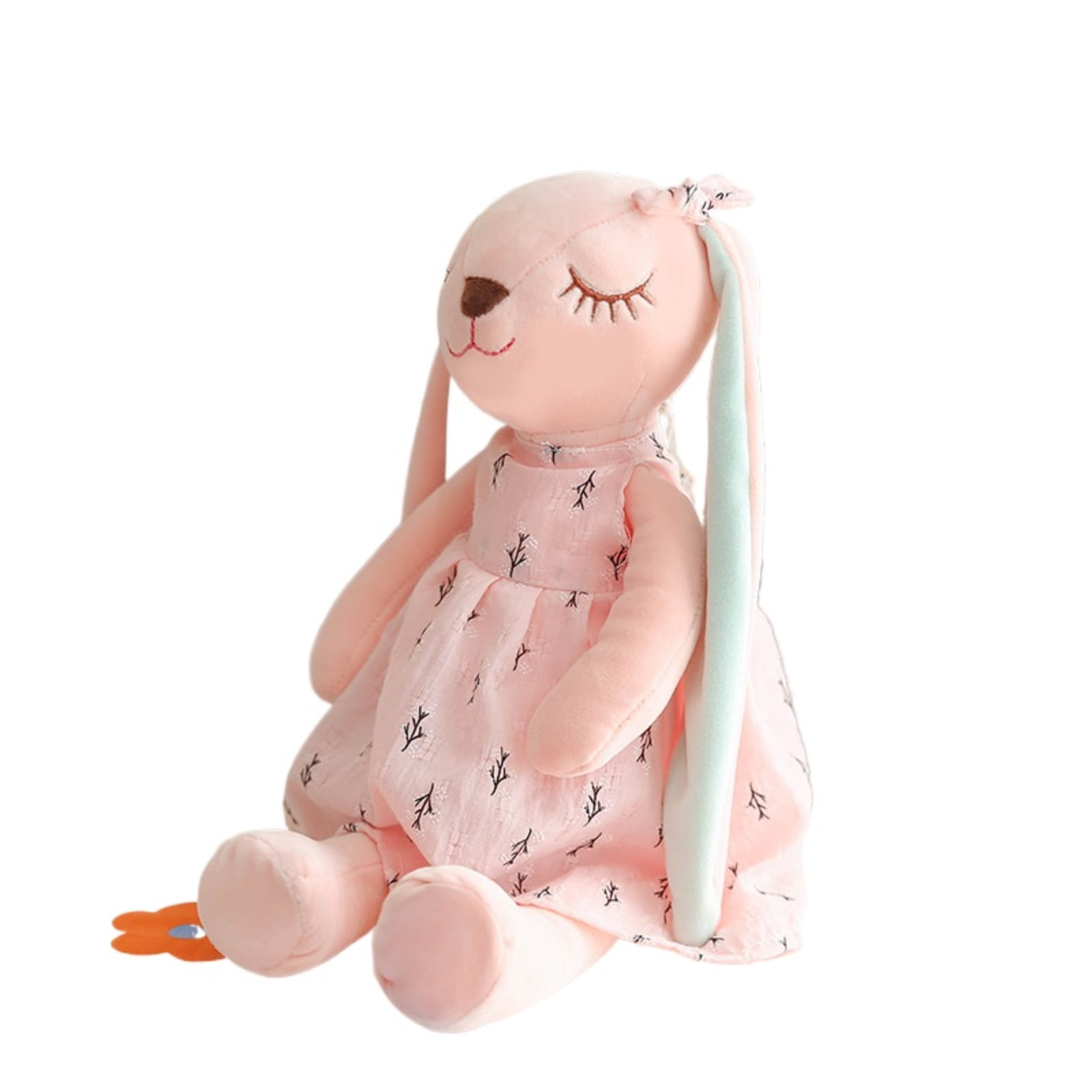 Floral Dress Long Ear Bunny Plush Toy Soft Stuffed Rabbit Doll Decorative Gift