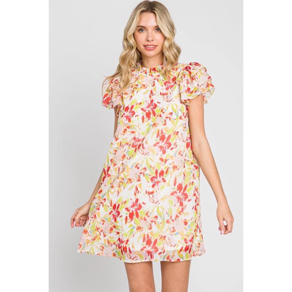 GeeGee Floral Mini Dress, Women's L