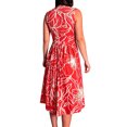 thumbnail image 1 of Floral Dresses for Women Plunge V Neck Sleeveless Midi Dress Flowy Casual Garden Party Summer Swing Sundress Red 3XL, 1 of 7