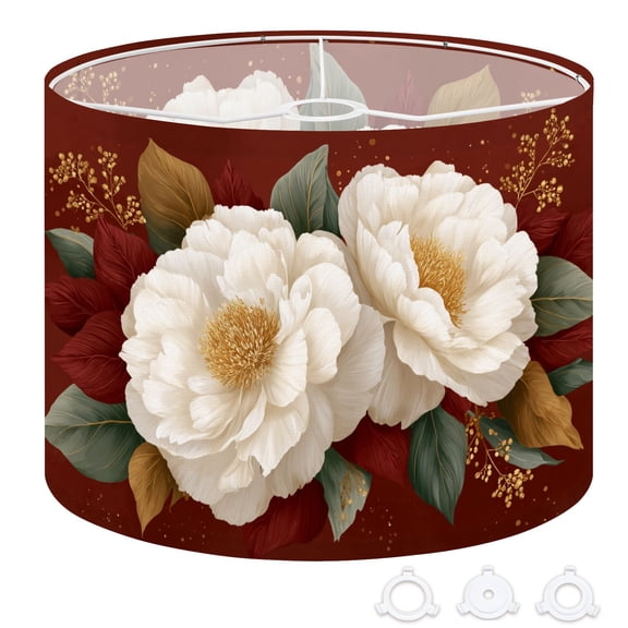 Floral Drum Lampshades 13"x13"x10" Romantic Peony Wall Art Subtle Ambient Light Light Shade for Table Lamps Floor Lamp Shades Replacement Assembly Required