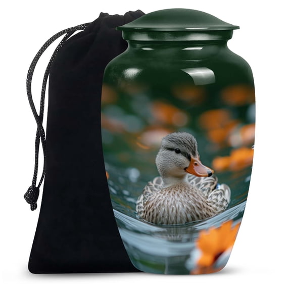 Floral Duck Reflection - Urn For Adult Male - Cremation Urns For Women & Men - Urns For Adult Female - Cremation Memorial Urn - Funeral Urns For Adult Ashes Women (10 inch)