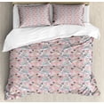 thumbnail image 1 of Floral Duvet Cover Set, Composition of Aster Flowers on a Pale Blue Background, Decorative 3 Piece Bedding Set with 2 Pillow Shams, Queen Size, Blue Grey Pink, by Ambesonne, 1 of 3