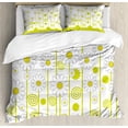 thumbnail image 1 of Floral Duvet Cover Set, Daisy Flowers in a Sunny Day with Leaves Garden Cartoon Swirl Details Image, Decorative 3 Piece Bedding Set with 2 Pillow Shams, King Size, Yellow and White, by Ambesonne, 1 of 3