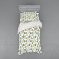 thumbnail image 1 of Floral Duvet Cover Set, Doodle Style Mother Earth Background with Various Leaf Dandelions Tribal Boho Design, Bedding Set with Shams and Fitted Sheet, 3 Sizes, by Ambesonne, 1 of 3