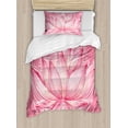 thumbnail image 1 of Floral Duvet Cover Set, Lotus Flower Yoga Plant Petal Print, Decorative 2 Piece Bedding Set with 1 Pillow Shams, Twin Size, Pale Pink Cream, by Ambesonne, 1 of 3