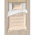 thumbnail image 1 of Floral Duvet Cover Set, Pattern of Blossoming Agapanthus Flowers in Pastel Tones, Decorative 2 Piece Bedding Set with 1 Pillow Shams, Twin Size, Peach Lime Green, by Ambesonne, 1 of 3