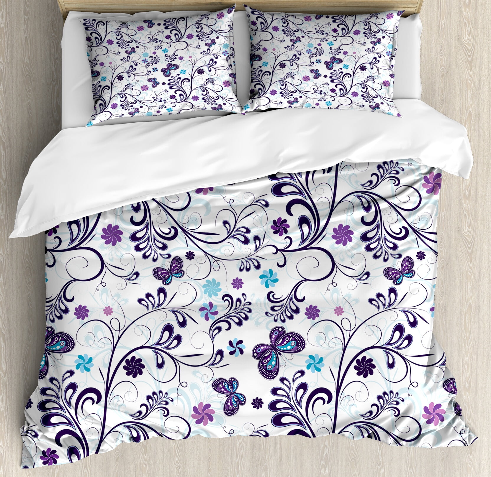 Floral Flight Duvet Cover Set NCU0PVL136