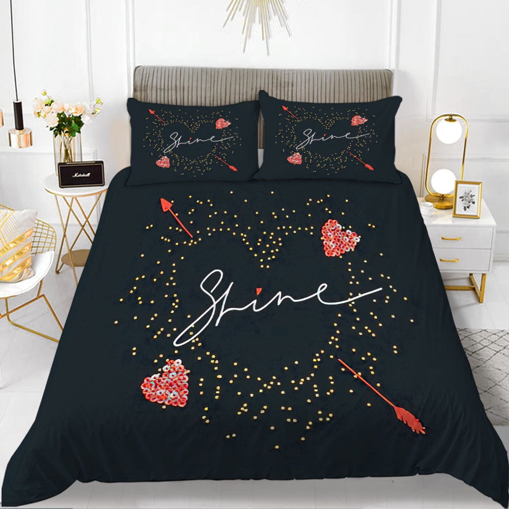 Floral Duvet Cover Sets King Size Romantic Theme Couple Comforter Cover