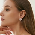 thumbnail image 1 of Floral Earrings for Women - Fashionable Sunflower Stud Earrings with Rhinestones, Large Sparkly CZ Flower Cluster Jewelry, Stylish Wedding Party Accessories,Tone Post Backs for Daily Wear, 1 of 3