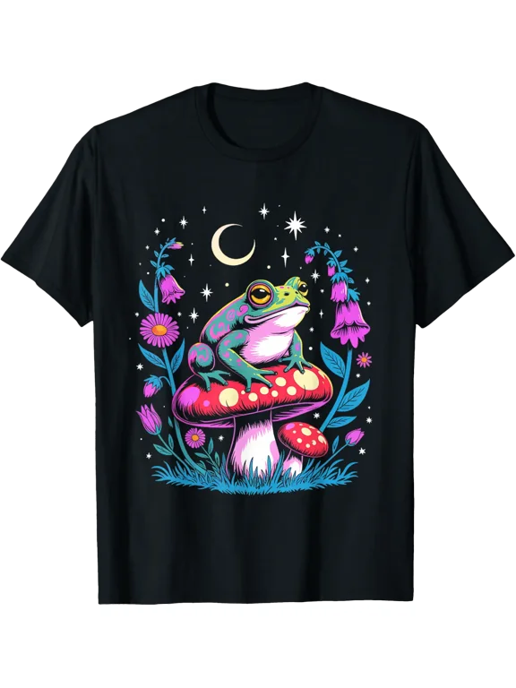 Floral Edm Festival Tee Frog Mushroom Rave Gifts T-Shirt Size S-5XL