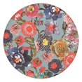 thumbnail image 1 of Floral Elastic Fit Round Tablecloth with Water-Resistant Surface, Polyester Fabric for Indoor or Patio Use, Fits 44-52 Inch Dining Tables, 1 of 6
