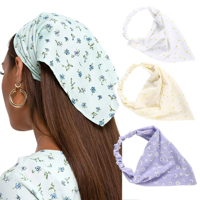 Floral Elastic Hair Scarf Headband PCS Double-Layer Print