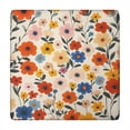 thumbnail image 1 of Floral Elastic Square Tablecloth, 34x34 Inch Fitted Table Cover with Waterproof Polyester for Indoor Outdoor Dining or Coffee Table, 1 of 6
