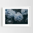 thumbnail image 1 of Floral Elegance In Twilight Blue Grey - Mixed Media Floral Botanical Flowers Vintage Modern Art Surrealism Abstract White Framed Wall Art Print 5 x 7 inches, 1 of 3