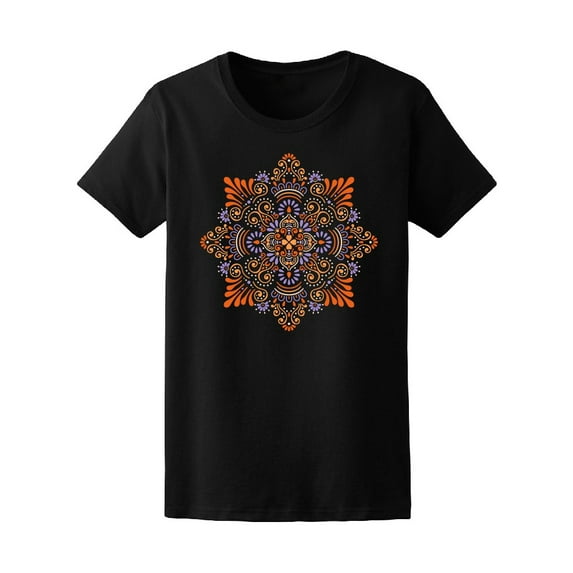 Floral Elegant Mandala T-Shirt Women -Image by Shutterstock, Female x-Large